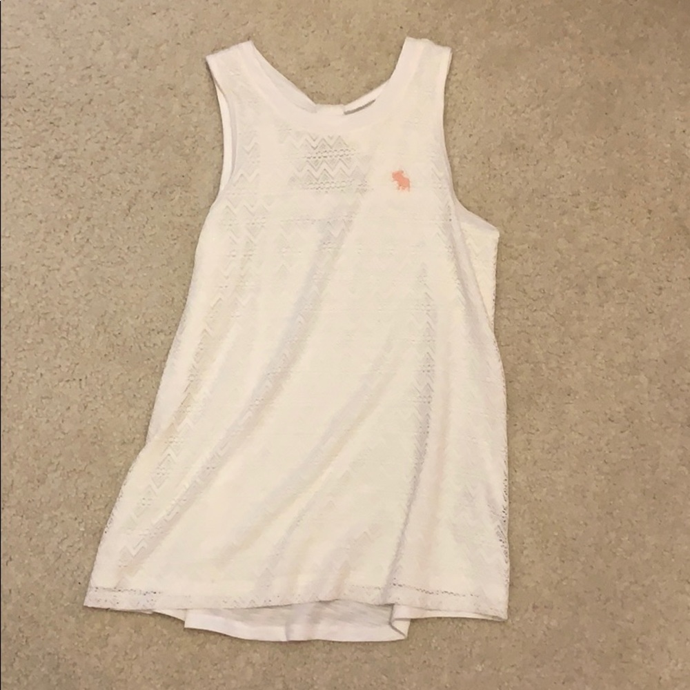 Abercrombie kids white tank top with bow tie